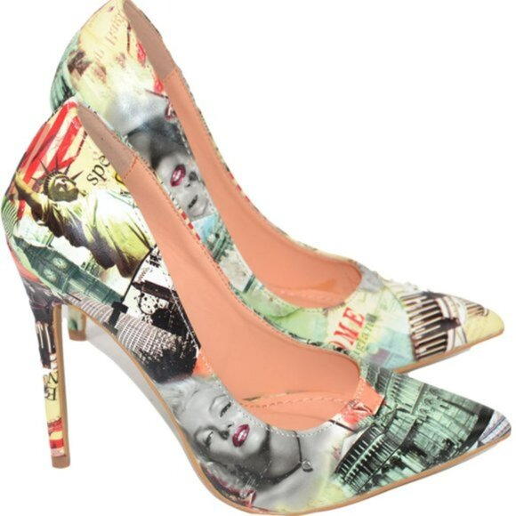Vogue Magazine Marylin Monroe British Jack Red Blue Europe Heels Stilettos 7 - Picture 2 of 9